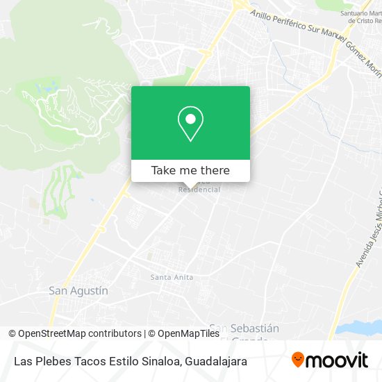 Mapa de Las Plebes Tacos Estilo Sinaloa