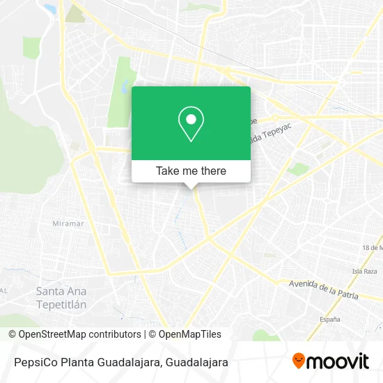 PepsiCo Planta Guadalajara map