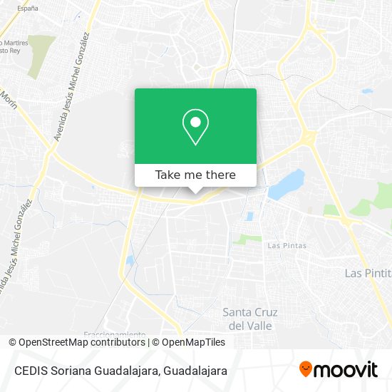 Mapa de CEDIS Soriana Guadalajara