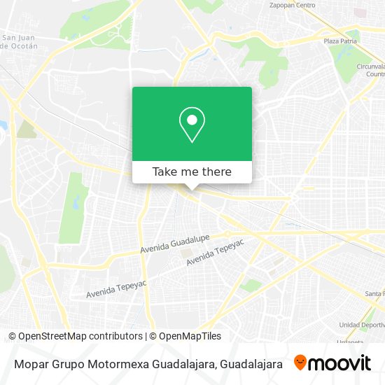 Mapa de Mopar Grupo Motormexa Guadalajara