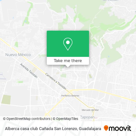 Alberca casa club Cañada San Lorenzo map