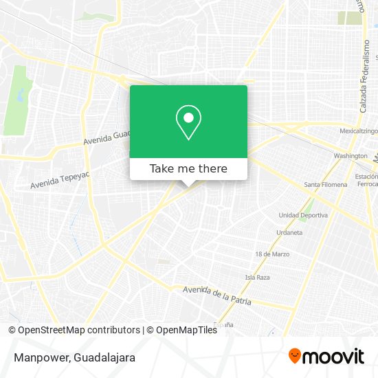 How to get to Manpower in Guadalajara by Bus or Train?