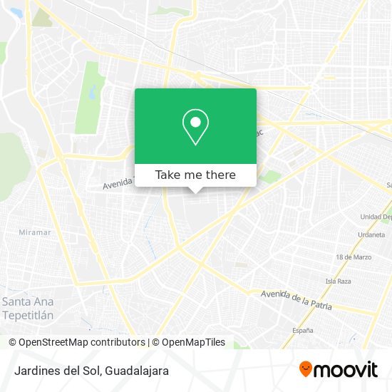 Jardines del Sol map