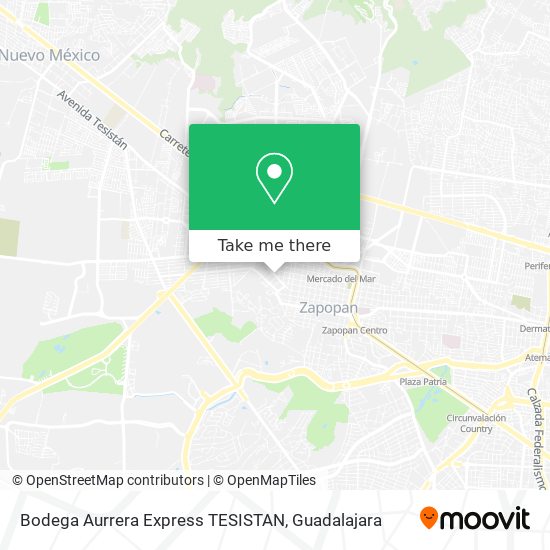 Mapa de Bodega Aurrera Express TESISTAN