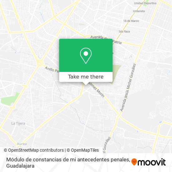 Mapa de Módulo de constancias de mi antecedentes penales