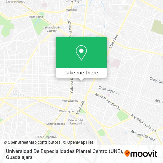 Mapa de Universidad De Especialidades Plantel Centro (UNE)