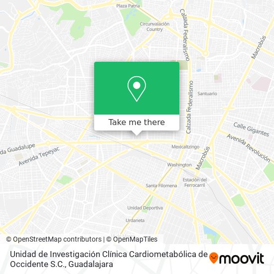 Mapa de Unidad  de Investigación Clínica Cardiometabólica de Occidente S.C.