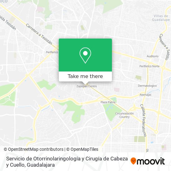 Servicio de Otorrinolaringología y Cirugía de Cabeza y Cuello map