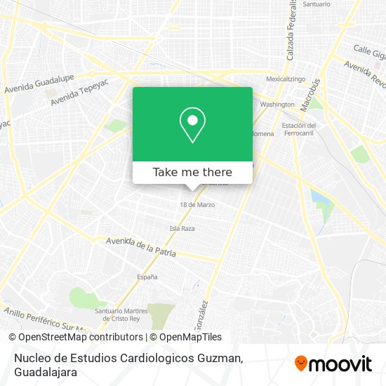 Mapa de Nucleo de Estudios Cardiologicos Guzman