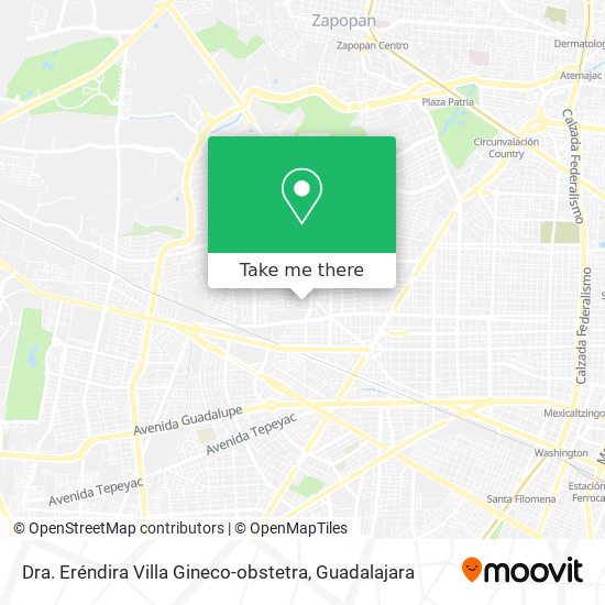 Mapa de Dra. Eréndira Villa Gineco-obstetra