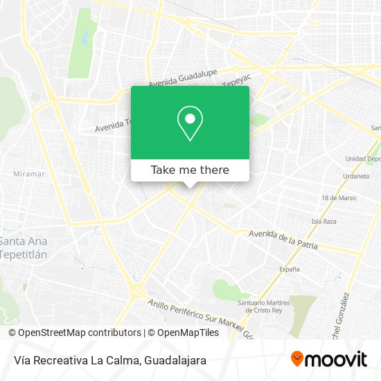 Mapa de Vía Recreativa La Calma