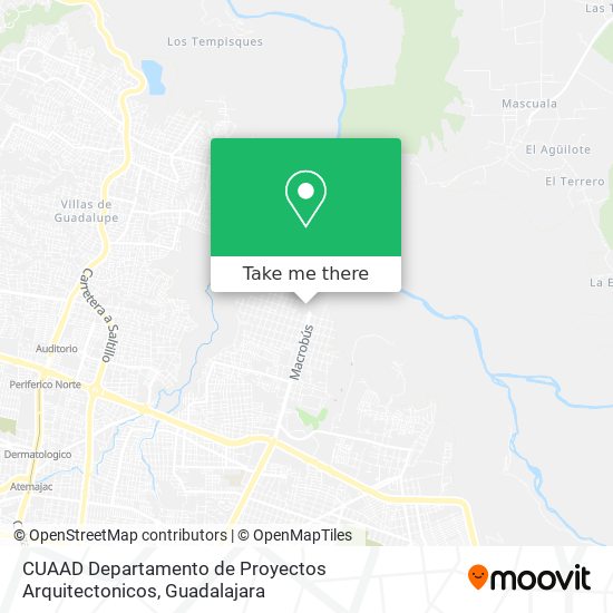 CUAAD Departamento de Proyectos Arquitectonicos map