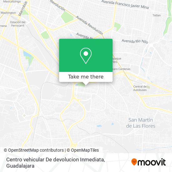 Mapa de Centro vehicular De devolucion Inmediata