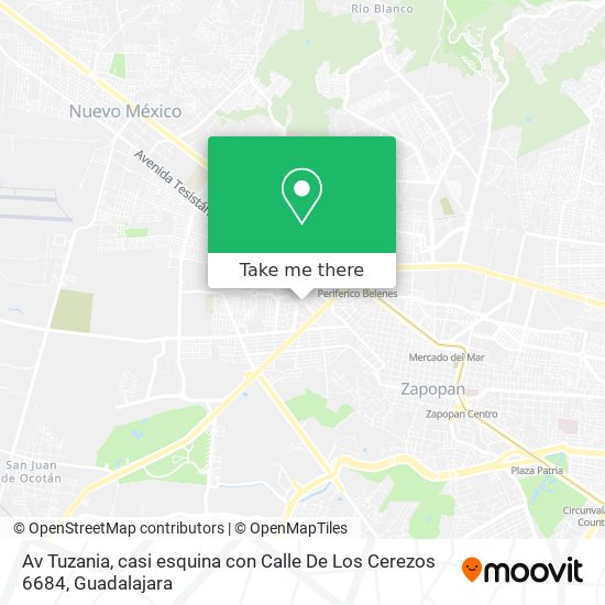 Mapa de Av Tuzania, casi esquina con Calle De Los Cerezos 6684