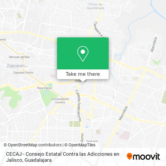 Mapa de CECAJ - Consejo Estatal Contra las Adicciones en Jalisco