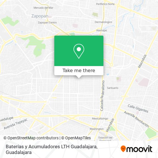 Mapa de Baterías y Acumuladores LTH Guadalajara