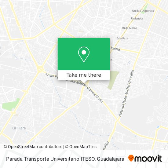 Mapa de Parada Transporte Universitario ITESO