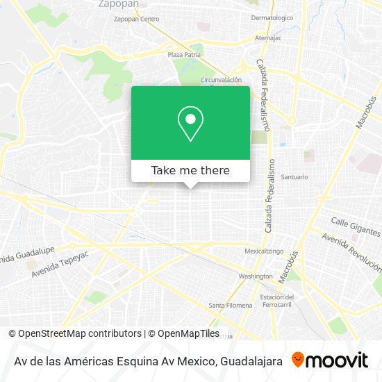 Av de las Américas Esquina Av Mexico map