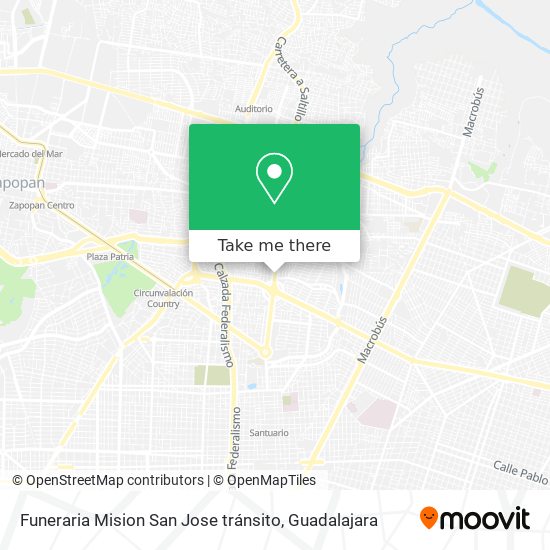 Funeraria Mision San Jose tránsito map