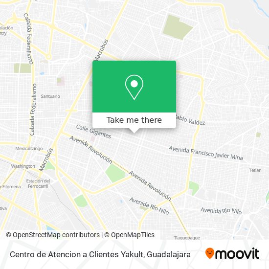 Centro de Atencion a Clientes Yakult map