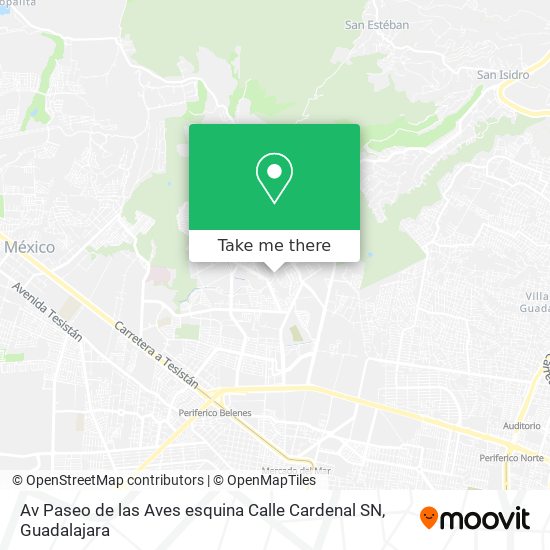 Mapa de Av Paseo de las Aves esquina Calle Cardenal SN