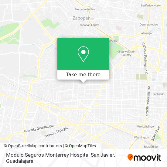 Modulo Seguros Monterrey Hospital San Javier map