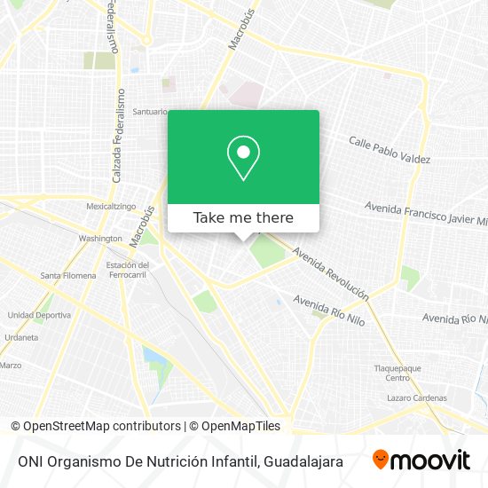 Mapa de ONI Organismo De Nutrición Infantil