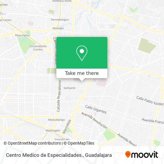 Mapa de Centro Medico de Especialidades.