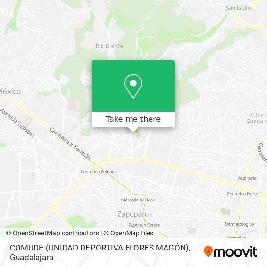 Mapa de COMUDE (UNIDAD DEPORTIVA FLORES MAGÓN)