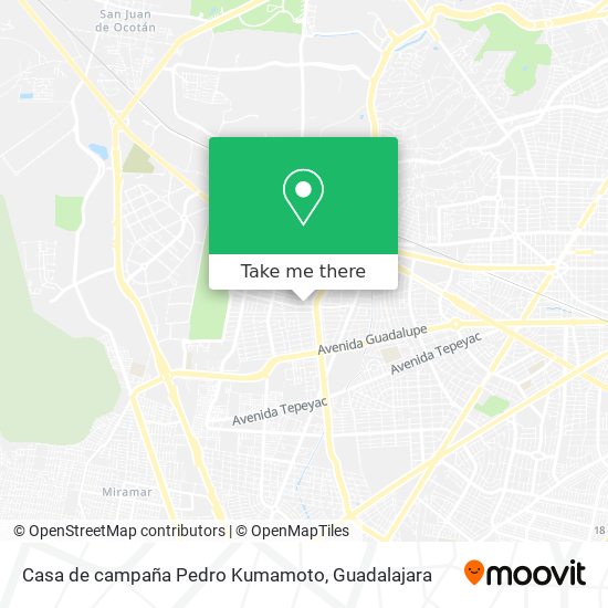 Casa de campaña Pedro Kumamoto map