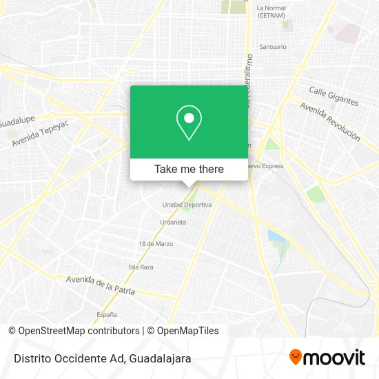 Distrito Occidente Ad map