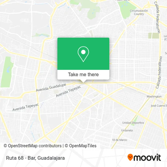 Ruta 68 - Bar map