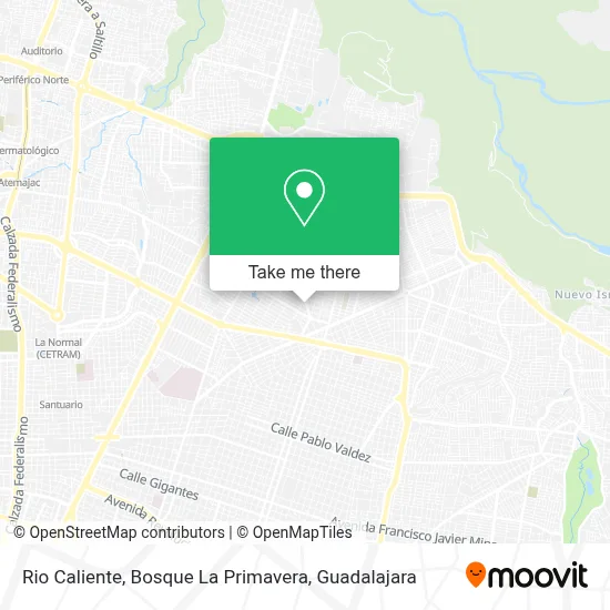 Rio Caliente, Bosque La Primavera map