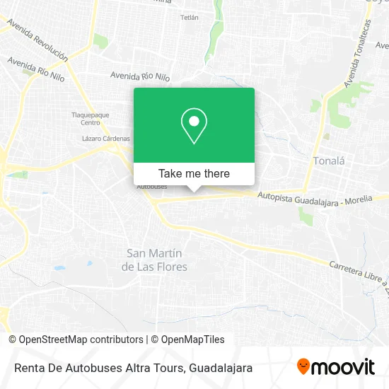 Renta De Autobuses Altra Tours map