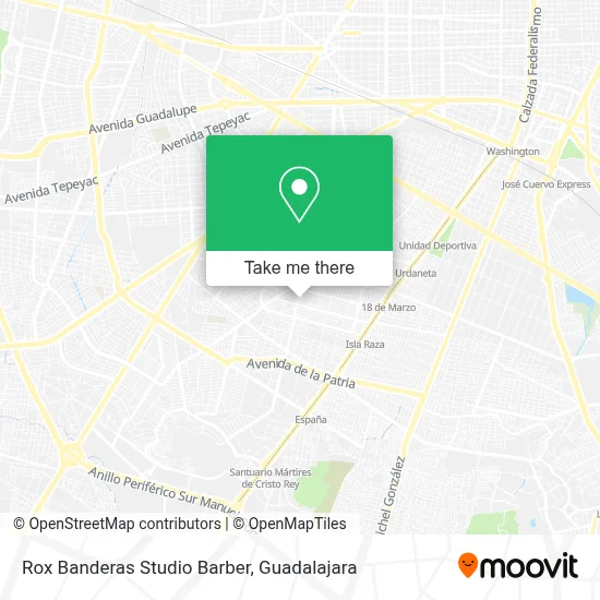 Rox Banderas Studio Barber map