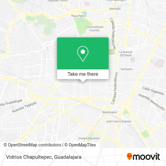 Vidrios Chapultepec map