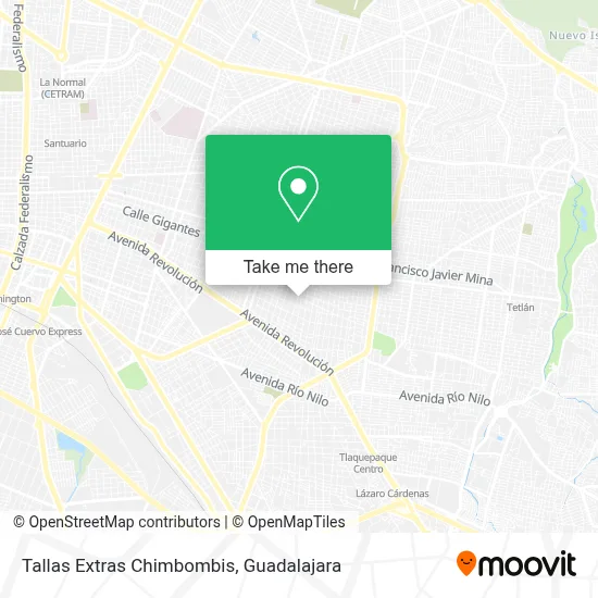 Tallas Extras Chimbombis map