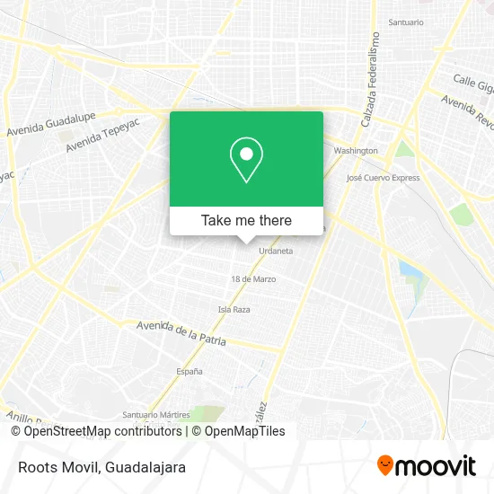 Roots Movil map