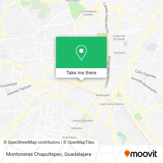 Montoneras Chapultepec map