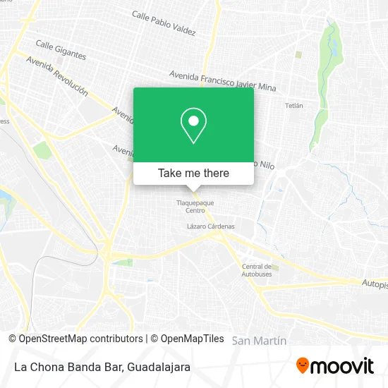 La Chona Banda Bar map