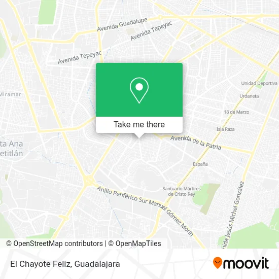 El Chayote Feliz map