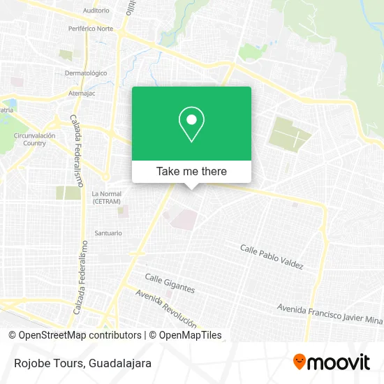 Rojobe Tours map