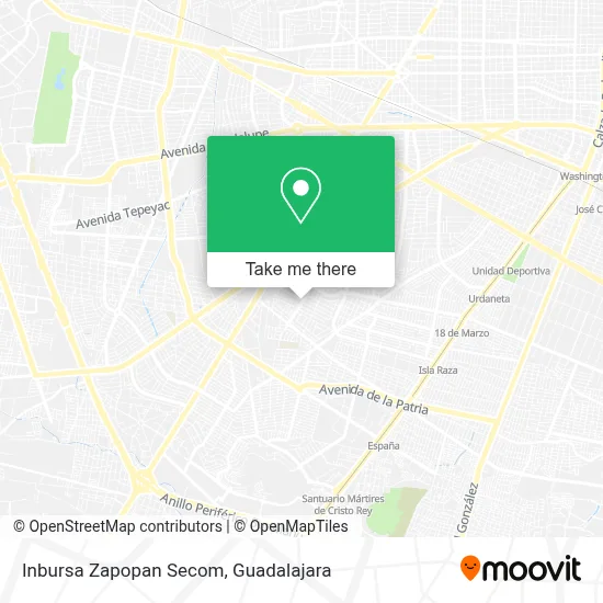Inbursa Zapopan Secom map