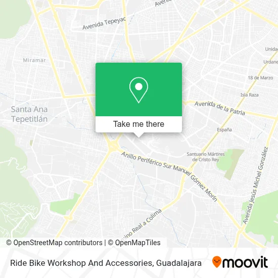 Ride Bike Workshop And Accessories map