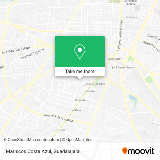 Mariscos Costa Azul map