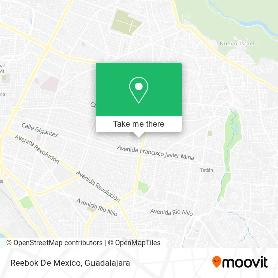 Reebok De Mexico map