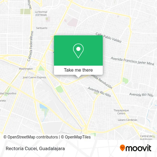 Rectoría Cucei map