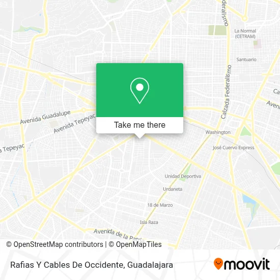 Rafias Y Cables De Occidente map