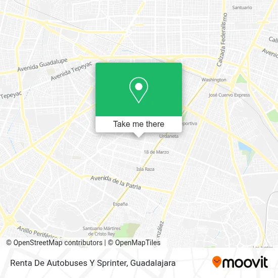 Renta De Autobuses Y Sprinter map