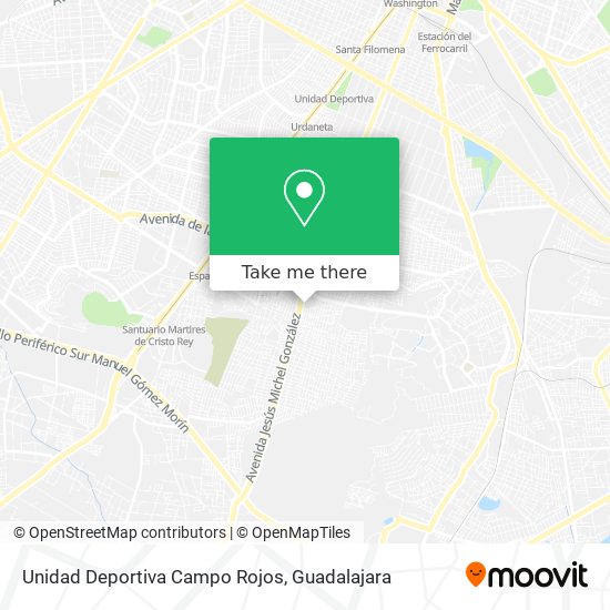 Unidad Deportiva Campo Rojos map